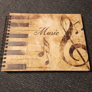 New Piccadilly Music Journal Blank Page 8.5”X 12” Grunge Look Cover Spiral